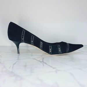 Jimmy Choi London Black Suede Kitten Heel